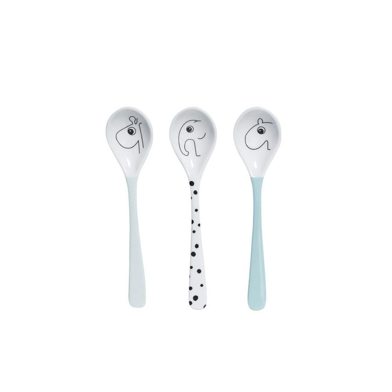 Done By Deer Happy Dots 3 Piece Spoon Set Blue - Wiggles Piggles 