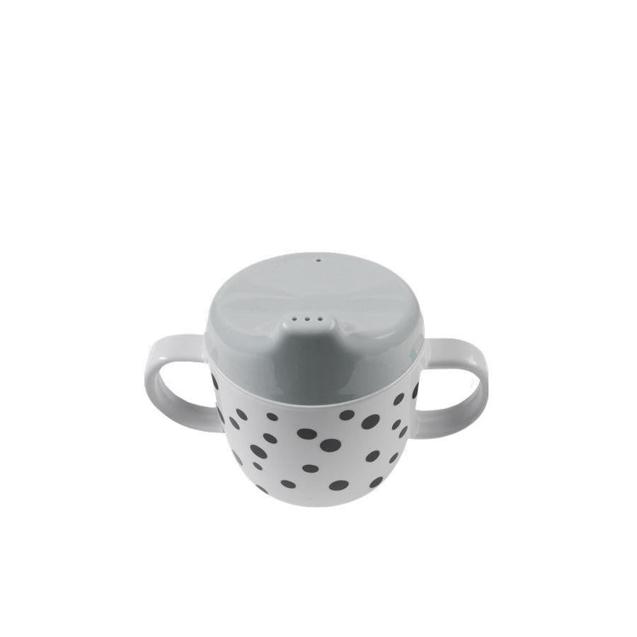 Done by Deer Happy Dots Spout Cup Grey (PREORDER) - Wiggles Piggles 