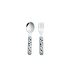 Done by Deer Happy Dots Spoon & Fork Set Blue - Wiggles Piggles