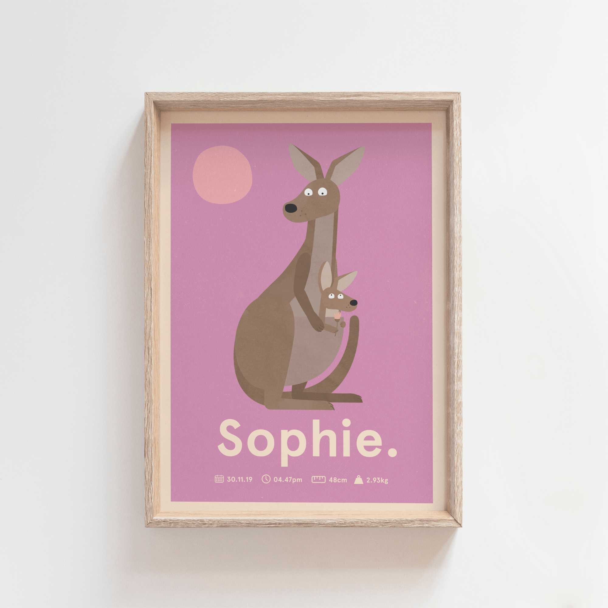 Outback Roo Birth Poster (Purple)