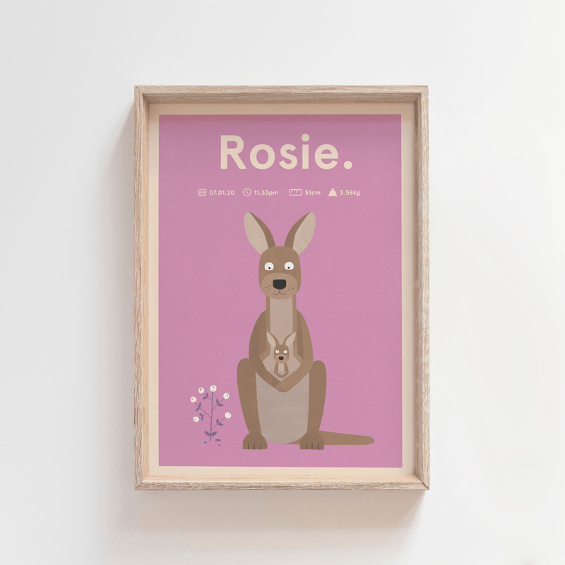 Regal Roo Birth Print (Purple)