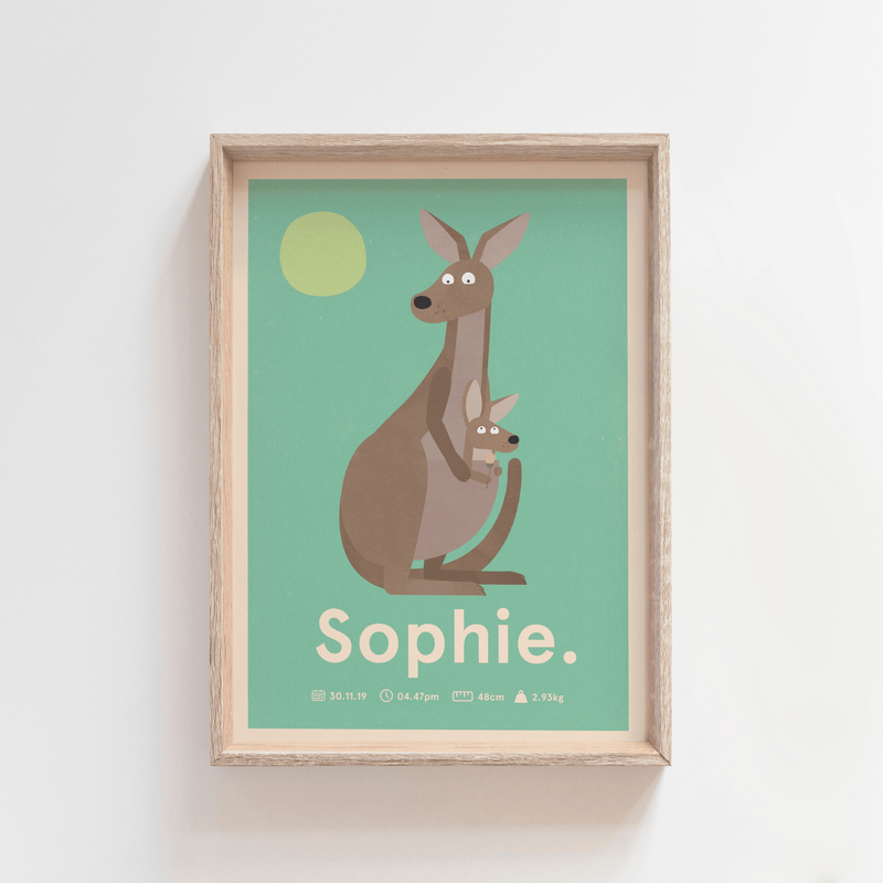 Outback Roo Birth Poster (Green)