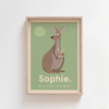 Outback Roo Birth Poster (Olive)