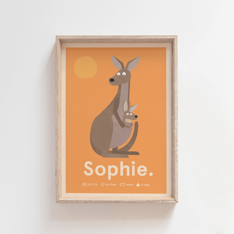 Outback Roo Birth Poster (Orange)