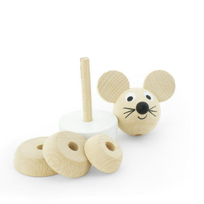 Wooden Stacking Puzzle - Mouse - Wiggles Piggles  - 2