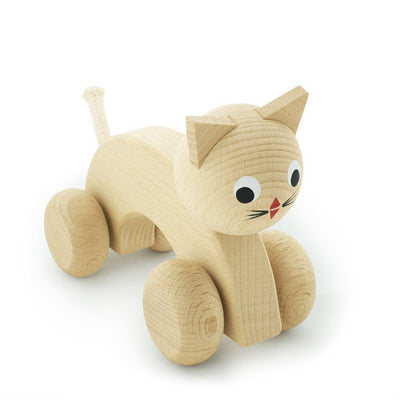 Wooden Push Along Kitty - Wiggles Piggles  - 3