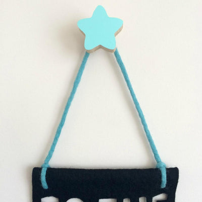 Star Wall Hook - Mint - Wiggles Piggles  - 1